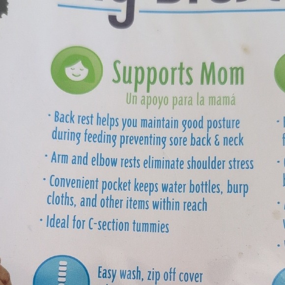 My Brest Friend Deluxe Nursing Pillow in Gray with Pocket, Adjustable Strap - Picture 3 of 16